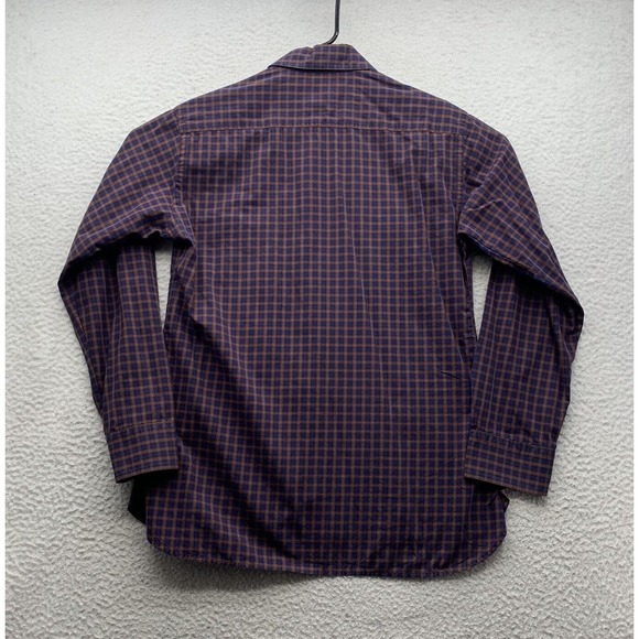 Billy Reid Button Up Shirt Mens Small 3 Plaid Check Blue Orange Preppy Designer - Picture 4 of 8